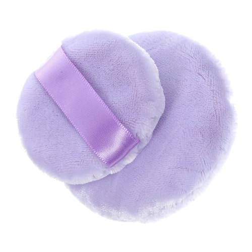 POPETPOP 2 Stk Kleine Runde Puderquasten Make-up-puff Make-up-puderquasten Puderquasten Für Gesichtspuder Schönheitspuff Puderquaste Für Damen Baumwolle Violett Fräulein Ersetzen Puffs von POPETPOP