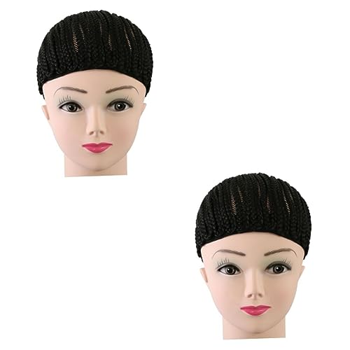 POPETPOP 2 Perückenkappe häkeln Stirnbandperücken Toupet für Haarnetze für Damen Perückenherstellungskappen Kuppel Kopfbedeckung Haarkappe Bowler Hut Mesh-Kappe von POPETPOP
