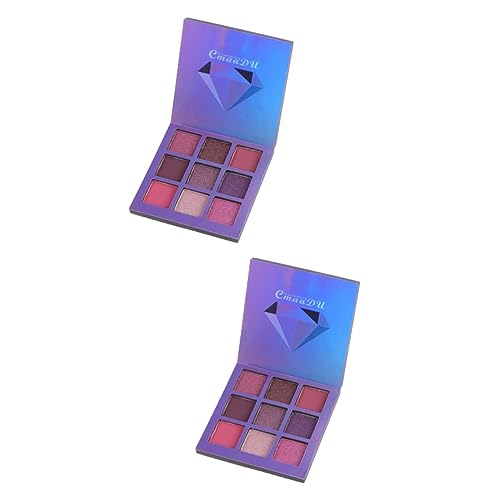 POPETPOP Lidschattenpuder 2 Stück 9 Lidschatten Make-up-palette Metallische Farbe Violett Schimmernder Lidschatten von POPETPOP