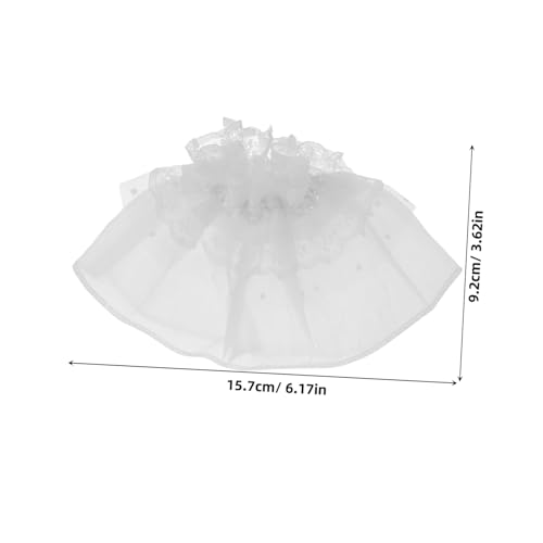 POPETPOP 2 Stück Abnehmbare Lolita Spitzen Bell Ärmel Manschetten Weiß Fake Handgelenkmanschetten für Damen Vielseitig Kombinierbar Leicht Tragbar für Halloween Hochzeit Cosplay und von POPETPOP