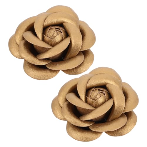 POPETPOP 2 Stück Abnehmbare Schuhclips Blumen Deko für Damen Hochzeitsschuhe High Heels Goldfarbene Schuhschmuck Anhänger Valentinstag Party Accessoire von POPETPOP