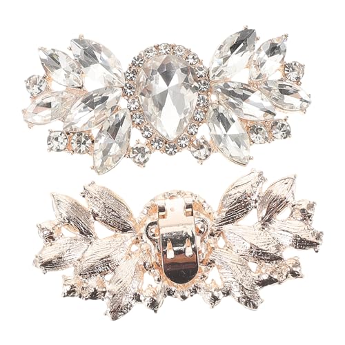 POPETPOP 2 Stück Abnehmbare Schuhclips mit Strasssteinen Schleifen Schuhschnallen für Damen High Heels Modischer Schuhschmuck für Hochzeit Gala und Party Vielseitige Einfache Anbringung von POPETPOP