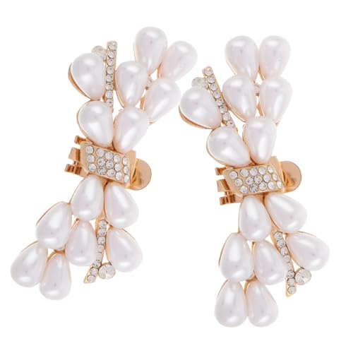 POPETPOP 2 Stück Abnehmbare Schuhschnallen aus Zinklegierung mit Perlen und Strasssteinen Clips für Damen High Heels Modische Schuhschmuck Accessoires für Freizeit und Formelle Anlässe von POPETPOP