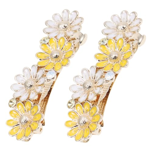 POPETPOP 2 Stück Alloy Daisy Flower Haarclip Kleine Frühlings Haarspange mit Starkem Griff Eleganter Haarschmuck für Damen für Alltag Partys und Hochzeiten von POPETPOP