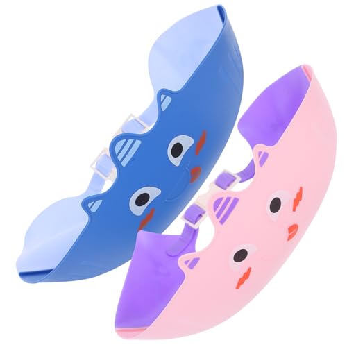POPETPOP 2stücke Verstellbare Duschhaube Wasserdichte Cartoon Mädchen Shampoo Kappe Mit Ohren Und Augenschutz Lustige Badewannenkappe Für Kleinkinder von POPETPOP