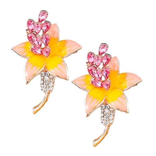POPETPOP 2 Stück Blumenbrosche Damen Anstecknadel Strass Modische Kleidung Verzierung Langlebig Verblassungsbeständig für Anzüge und Festliche Outfits von POPETPOP