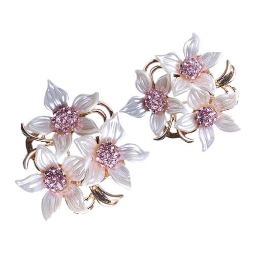 POPETPOP 2 Stück Blumenbroschen Damen mit Strass und Perlen Vielseitige Anstecknadeln für Kleidung Pullover Schals Festliche Schmuckaccessoires für Hochzeit Party und von POPETPOP