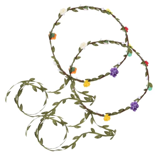 POPETPOP 2 Stück Blumenkranz Teiliges Braut Haarschmuck Flexibles Blumenstirnband für Frauen Hochzeit Party Fotografie Geeignet von POPETPOP