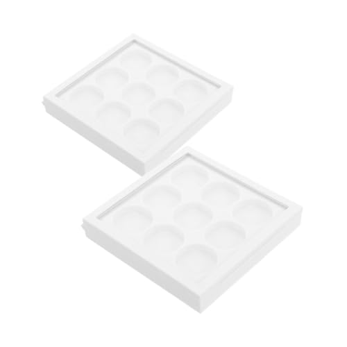 POPETPOP 2 Stück DIY Lidschatten Palette mit Fächern Transparenter Nachfüllbarer Kosmetik Container für Lidschatten Highlighter und Concealer Kompakte Make Up Box für Unterwegs und von POPETPOP