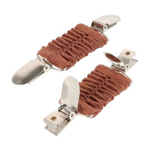 POPETPOP 2 Stück Damen Kleidungsclips mit Hoher Elastizität Taillierende Sweater und Schalclips Rutschfeste Stoffklammern für Blusen und Strickjacken Figur Betonende Broschen in Hellbraun von POPETPOP