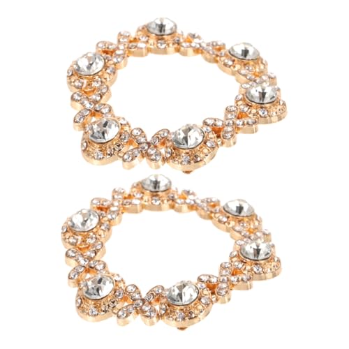 POPETPOP 2 Stück Damen Schuhclips mit Strasssteinen Abnehmbare Runde Schnalle Teiliges Funkelnde Dekoration für Hochzeit Party High Heels und Flache Schuhe Sicherer Halt durch Stabile von POPETPOP