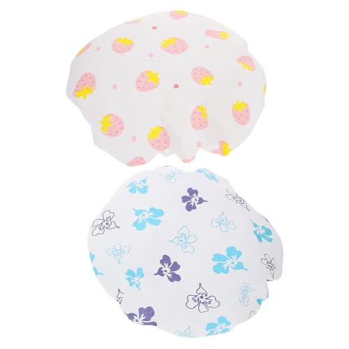 POPETPOP 2 Stück Dekorative Duschhaube Bouffant Scrub Cap Headwrap Für Frauen Bouffant Clip Cap Duschhauben Für Frauen Duschhut Kopftücher Wrap Für Frauen Badehut Duschabdeckung von POPETPOP