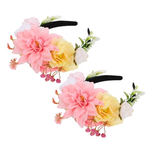 POPETPOP 2 Stück Floraler Braut Haarreif mit Grünem Blätterkranz Leichter Bequemer Kopfschmuck für Hochzeit Party und Fotoshooting Robustes Langlebiges Design Vielseitig Kombinierbar von POPETPOP