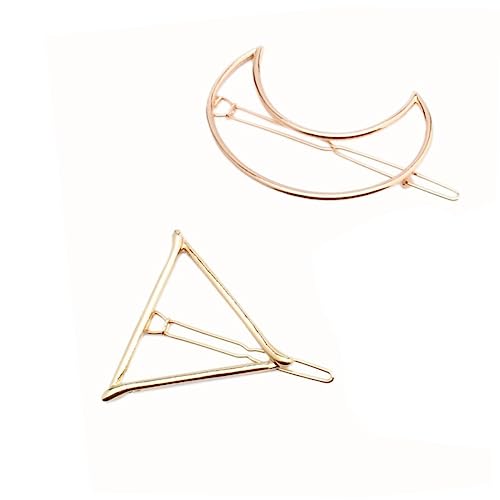 POPETPOP 2 Stück Goldene Haarklammern Dreieck und Mond Form Haarklammern für Damen Haarspangen als Stilvolles Haar Accessoire Passend für Alltag und Besondere Anlässe POPETPOP 2 Stück Goldene Haarklammern Dreieck und Mond Form Haarklammern für Damen Haarspangen als Stilvolles Haar Accessoire Passend für Alltag und Besondere Anlässe von POPETPOP