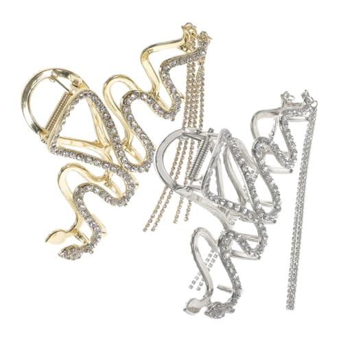POPETPOP 2 Stück Große Haarklammern mit Quasten Rutschfeste Krallenclips für Dickes Haar Haarschmuck Damen Vielseitig für Alltag und Besondere Anlässe von POPETPOP