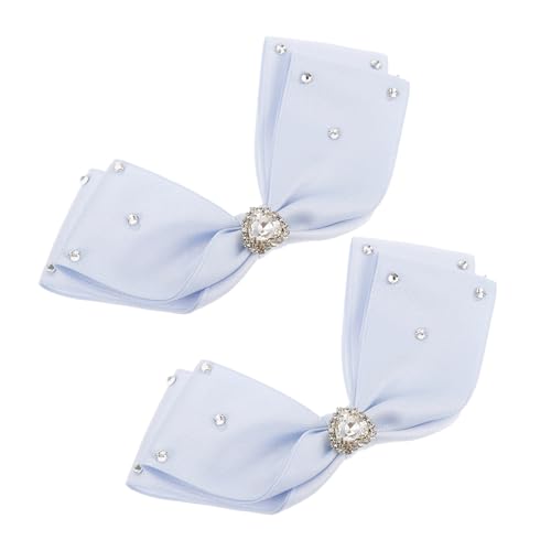 POPETPOP 2 Stück Haarklammern mit Funkelnden Strass Herzen und Hochwertigen Stoff Schleifen für Mädchen Robuste Alligator Clips für Sicheren Eleganter Haarschmuck für Alltag und Besondere von POPETPOP