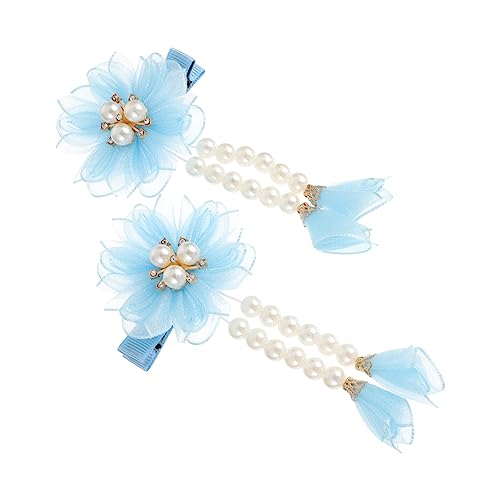 POPETPOP 2 Stk Haarschmuck Für Kinder Baby Hair Clips Haarnadel Quaste Haarnadel Aus Kristall Kinder Haarschmuck Floral Haar Clips Kinder Haar Clips Kleine Mini Imitationsperle Paar-clip von POPETPOP