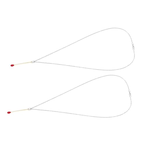 POPETPOP 2 Stück Handgefertigte Matchstick Halskette mit Verstellbarer Kette Einzigartiger Charmanter Anhänger Modischer Schmuck für Freundschaft Familie und Stilvolles Accessoire von POPETPOP