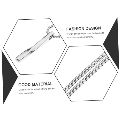 POPETPOP 2 Stück Herren Halskette Anhänger aus Silberfarbenem Titanstahl Hip hop Stil Robuste Edelstahlkette Modisches Schmuckaccessoire für Partys und Alltag von POPETPOP