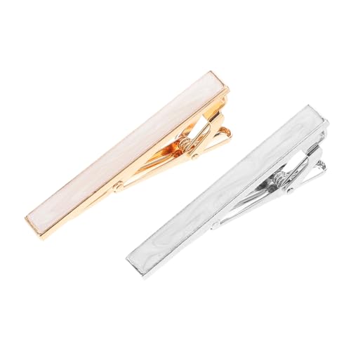 POPETPOP 2 Stück Herren Krawattenklammer Metall Klassische Gold und Silberfarbene Tie Clips für Business Hochzeit Party Dekorative und Langlebige Krawattennadel von POPETPOP