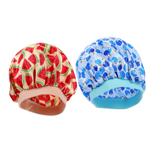 POPETPOP 2st Bedruckte Schlafmütze Für Kinder Kleinkind Bad Kappe Kleinkind Schlafen Kappe Nacht Headwear Bonnets Schlafen Hüte Kleinkind Kinder Dusche Kappe Mädchen Satin Deckel Baby von POPETPOP