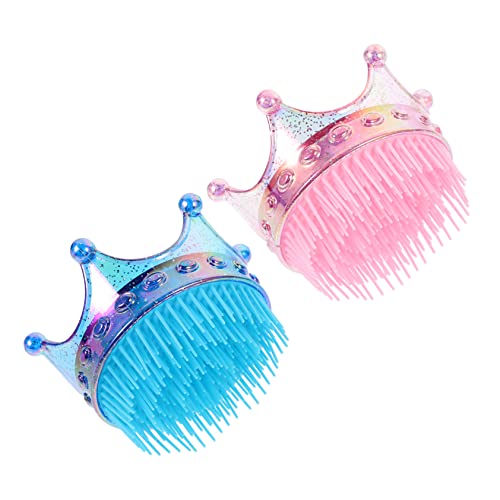 POPETPOP 2St Haarkamm für Kinder Prinzessin Haarkamm Reisepaddelbürste Taschen-Entwirrbürste Haarbürste Kämme Mädchen Krone Haarkamm Glitzer Haarkamm für Mädchen klein Geschenk reisen Abs von POPETPOP