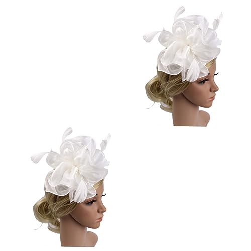 POPETPOP 2 Stück Kopfbedeckung Kirche Kopfbedeckung Tea Party Hüte Haarspange Haargummis Für Frauen Stirnbänder Fascinator Hüte Für Frauen Mardi Gras Haarband Hochzeitsgast Fascinator von POPETPOP