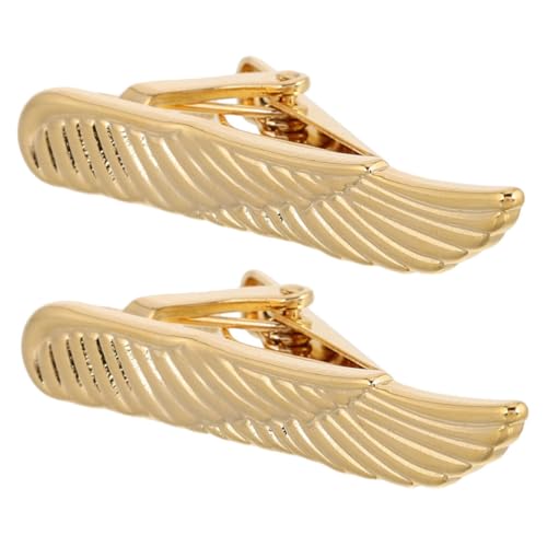 POPETPOP 2 Stück Krawattenklammer Herren mit Einzigartigem Flügel Design Rutschfeste Metall Clips Stilvolle Business Accessoires für Formelle Anlässe und Hochzeiten von POPETPOP