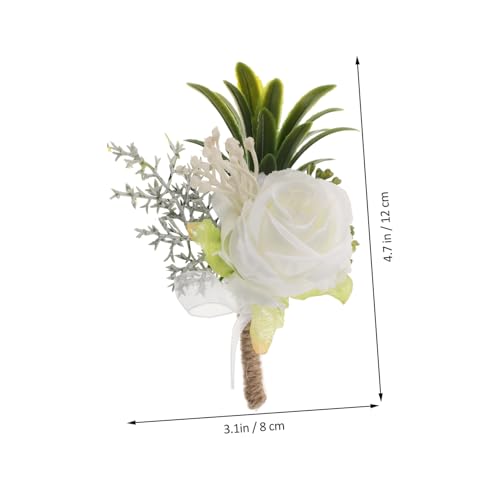 POPETPOP 2 Stück Künstliche Weiße Seidenrosen Boutonniere Ansteckblume für Herren Hochzeit Bräutigam und Trauzeugen für Revers Langlebig und POPETPOP 2 Stück Künstliche Weiße Seidenrosen Boutonniere Ansteckblume für Herren Hochzeit Bräutigam und Trauzeugen für Revers Langlebig und von POPETPOP