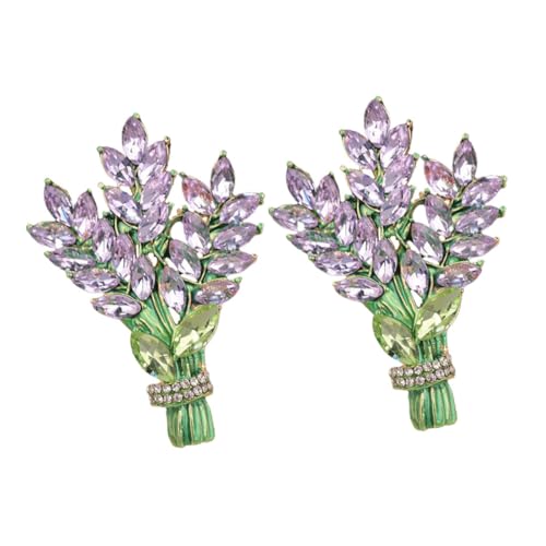 POPETPOP 2 Stück Lavendel Broschen Vintage Stil Anstecknadeln für Damen Blumendekor Pins mit Nostalgischem Design Tragbare Modeaccessoires für Kleidung und Kleider von POPETPOP