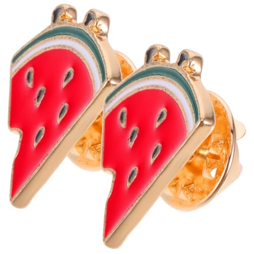 POPETPOP 2 Stück Leichte Wassermelon Broschennadeln aus Legierung Cartoon Anstecker für Damen Hawaii Frucht Schmuck Vielseitig für Party Alltag und Social Gathering von POPETPOP