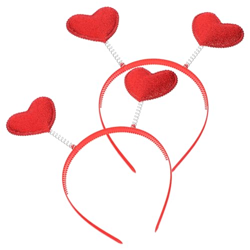 POPETPOP 2 Stück Liebe Stirnband Zubehör Herz Funkelnd Ich Liebe Kopfbedeckungen Party Paillette Haarreifen Für Mädchen Valentinstag-stirnband Für Frauen Valentinstag-kopfbedeckung Stoff von POPETPOP