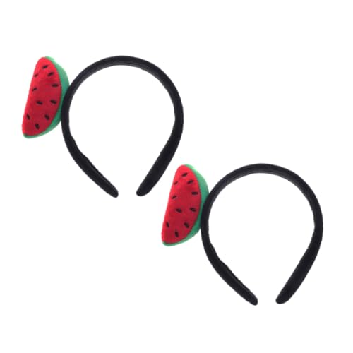 POPETPOP 2 Stück Lustiges Teiliges Wassermelonen Stirnband aus Weichem Stoff Realistische Fruchtform Bequemes Haarband für Damen und Mädchen Vielseitiges Accessoire für Sommerpartys und von POPETPOP