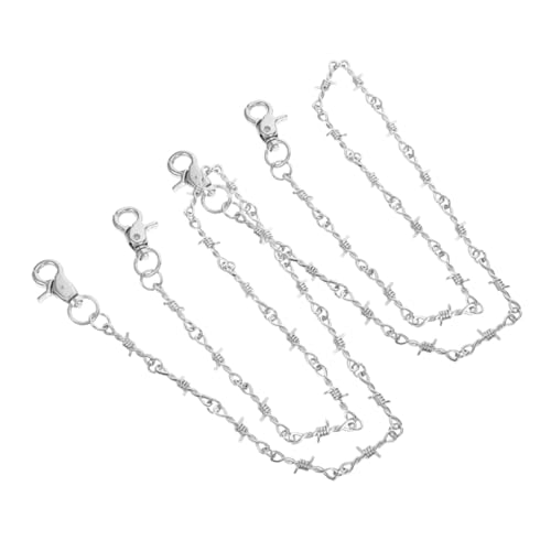 POPETPOP 2 Stück Metal Hosenkette Teiliges Biker Kette für Herren Hip Hop Punk Stil mit Stabilem Verschluss Langlebig und Modisch für Jeans und Clubwear von POPETPOP