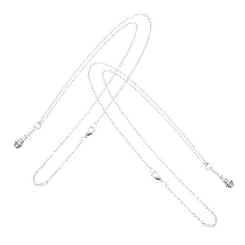 POPETPOP 2 Stück Microphone Anhänger Halskette Damen Schmuck Verstellbare Kette Legierung für Sprecher Musikliebhaber Stilvolles Accessoire von POPETPOP