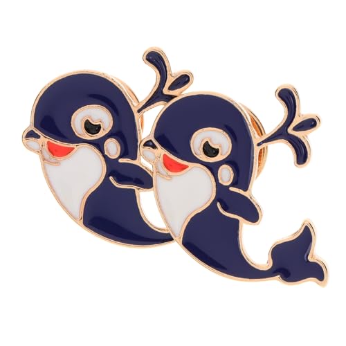 POPETPOP 2 Stück Niedliche Wal Broschen Pin Cartoon Tier Anstecknadeln Verspieltes Design Vielseitige Modeaccessoires für Kleidung Schals Cardigans Unisex von POPETPOP