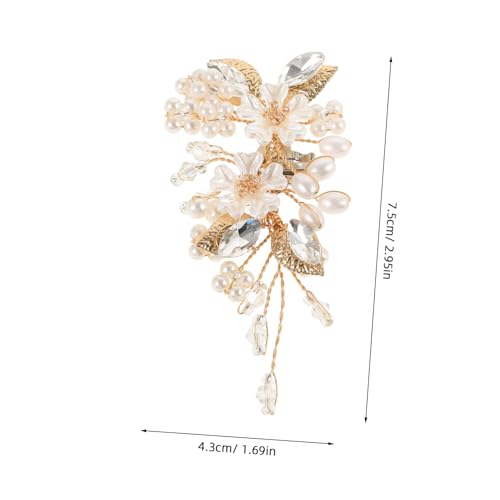 POPETPOP 2 Stück Perlen Blumen Schuhclips Abnehmbare Brautschmuck Schuhdekoration Eleganter Pumps Clip für Hochzeit Party und Festliche Anlässe Vielseitige Damenschuh Accessoires von POPETPOP