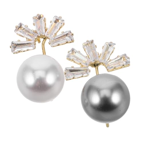 POPETPOP 2 Stück Perlen Broschennadeln für Damen Verstellbare Sicherheitsnadeln zur Taillen und Kleidungsanpassung Anstecknadeln für Pullover Schal Cardigan Vielseitig und Langlebig von POPETPOP