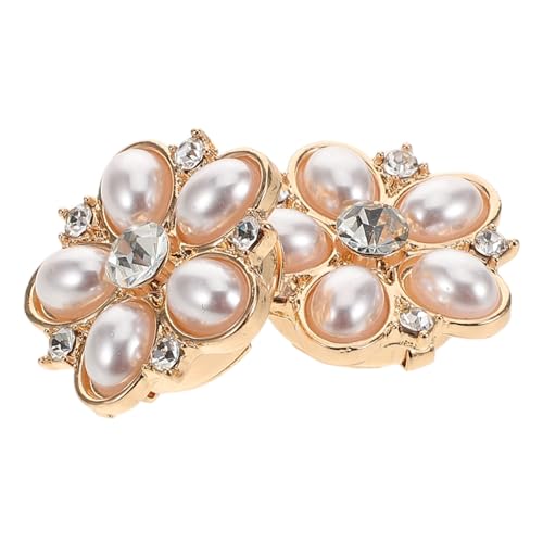 POPETPOP 2 Stück Perlen Knopfabdeckungen Manschettenknöpfe Clip Schmuck für Damen Hemden Blusen Abnehmbar Vielseitig für Business Hochzeit Party Klassische Verzierungen von POPETPOP