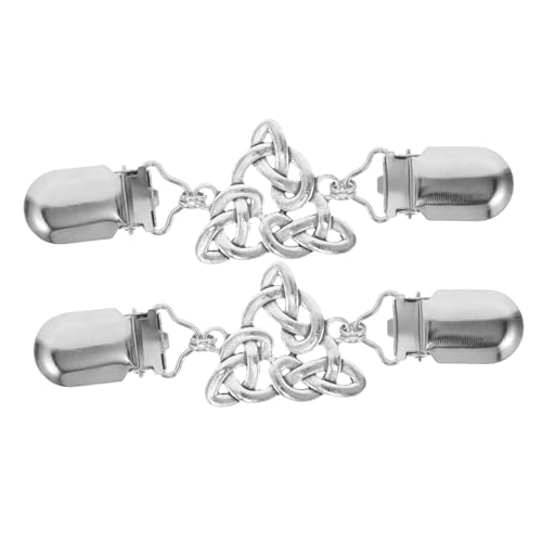 POPETPOP 2 Stück Retro Sweater Clips aus Metall Vielseitige Cardigan und Schalverschlüsse für Damen Vintage Kragenklammern zum Fixieren von Strickjacken Schals und Schultertüchern von POPETPOP