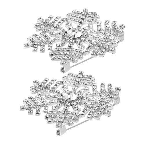 POPETPOP 2 Stück Rhinestone Schneeflocken Brosche aus Langlebiger Legierung Glitzernde Schmucknadeln für Kleidung Schals und Hüte Modisches Accessoire für Damen Vielseitig Einsetzbar und von POPETPOP