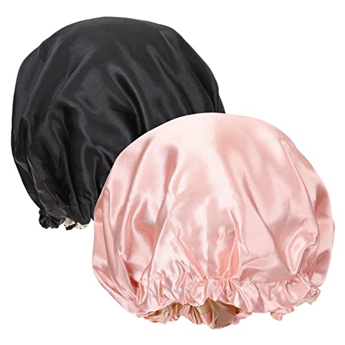 POPETPOP 2 Stück Satin Kappen Für Damen Hauben Für Damen Kopfbedeckung Für Damen Satin Haube Haarhaube Hüte Für Damen Kopfwickel Für Damen Mädchen Beanie Duschabdeckung Damen von POPETPOP