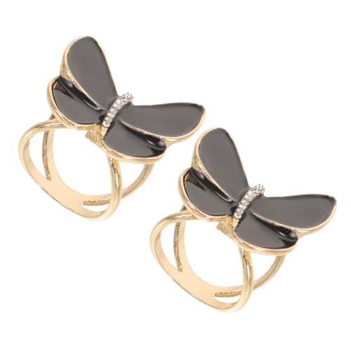 POPETPOP 2 Stück Schalringe für Damen Schmetterling Form Schalclips mit Funkelnden Strass Akzenten Langlebige Halterung für Schals und Tücher Vielseitig Einsetzbar bei Festen und Alltag von POPETPOP