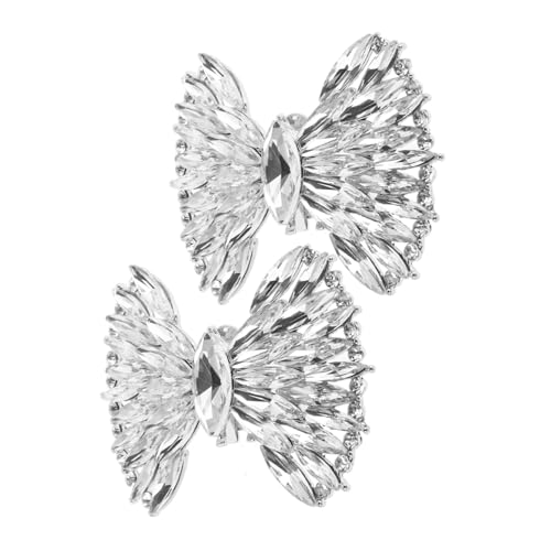 POPETPOP 2 Stück Schleifen Schuhclips Abnehmbare Bowknot Schuhdekorationen aus Zinklegierung für Damen High Heels Hochzeit Party Schuhaccessoires von POPETPOP