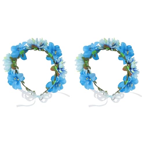 POPETPOP 2st Schmetterlingsblumen-stirnband Floraler Haarkranz Stirnband Aus Künstlichen Blumen Haarblumenkronen Boho-blumenkrone Tiara Künstliche Stoff Braut Hochzeit von POPETPOP