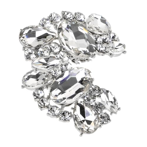 POPETPOP 2 Stück Schuhclips Abnehmbare Strass Schuhschnallen Schuhzubehör Damen High Heels Schmuckclips Silberfarben Stilvoll Langlebig von POPETPOP