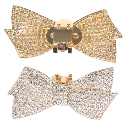 POPETPOP 2 Stück Schuhclips Schleife mit Strasssteinen Abnehmbare Goldene Schuhdekoration für Hochzeit Party und Pumps Vielseitige Schuhschmuck Bügel für High Heels Ballerinas und Stiefel von POPETPOP