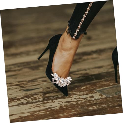 POPETPOP 2 Stück Schuhclips mit Strasssteinen Abnehmbare Schuhschnallen für Damen Vielseitige Schuhdekoration aus Langlebiger Zinklegierung Geeignet für High Heels Ballerinas Sandalen von POPETPOP