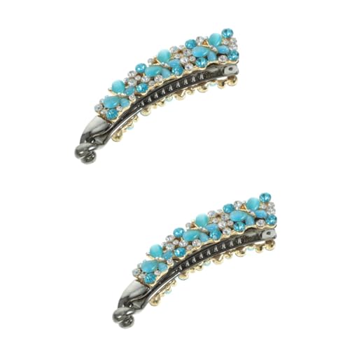 POPETPOP 2st Haarspange Mit Strass Bananen-haarspangen Für Frauen Bananenclip Aus Strass 80er Haarschmuck Für Frauen Haarspangen Für Feines Haar Haarklammer Strasssteine Fräulein Jahrgang von POPETPOP