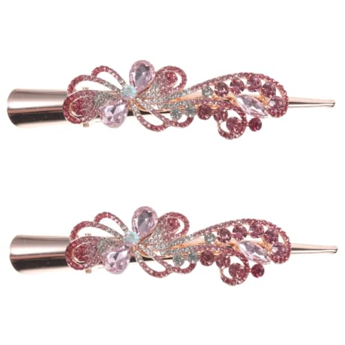 POPETPOP 2st Haarspange Mit Strass Haarspange Für Mädchen Keine Falten Haarspange Friseur Haarklemme Krokodilklemmen Für Frauen Haarschmuck Koreanische Version Strasssteine Braut von POPETPOP